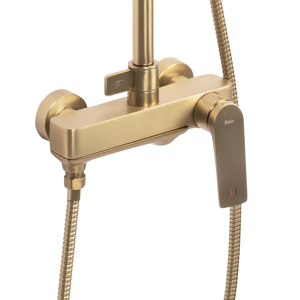 Set de duș culoare auriu periat înălțime 153 cm material alamă/ABS model Avalon Gold Brushed [6]