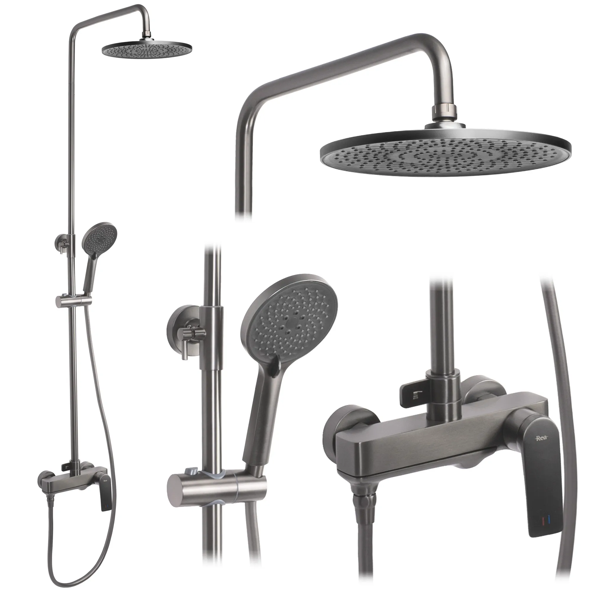 Set de duș culoare titanium înălțime 153 cm material alamă/ABS model Avalon Titanium [3]