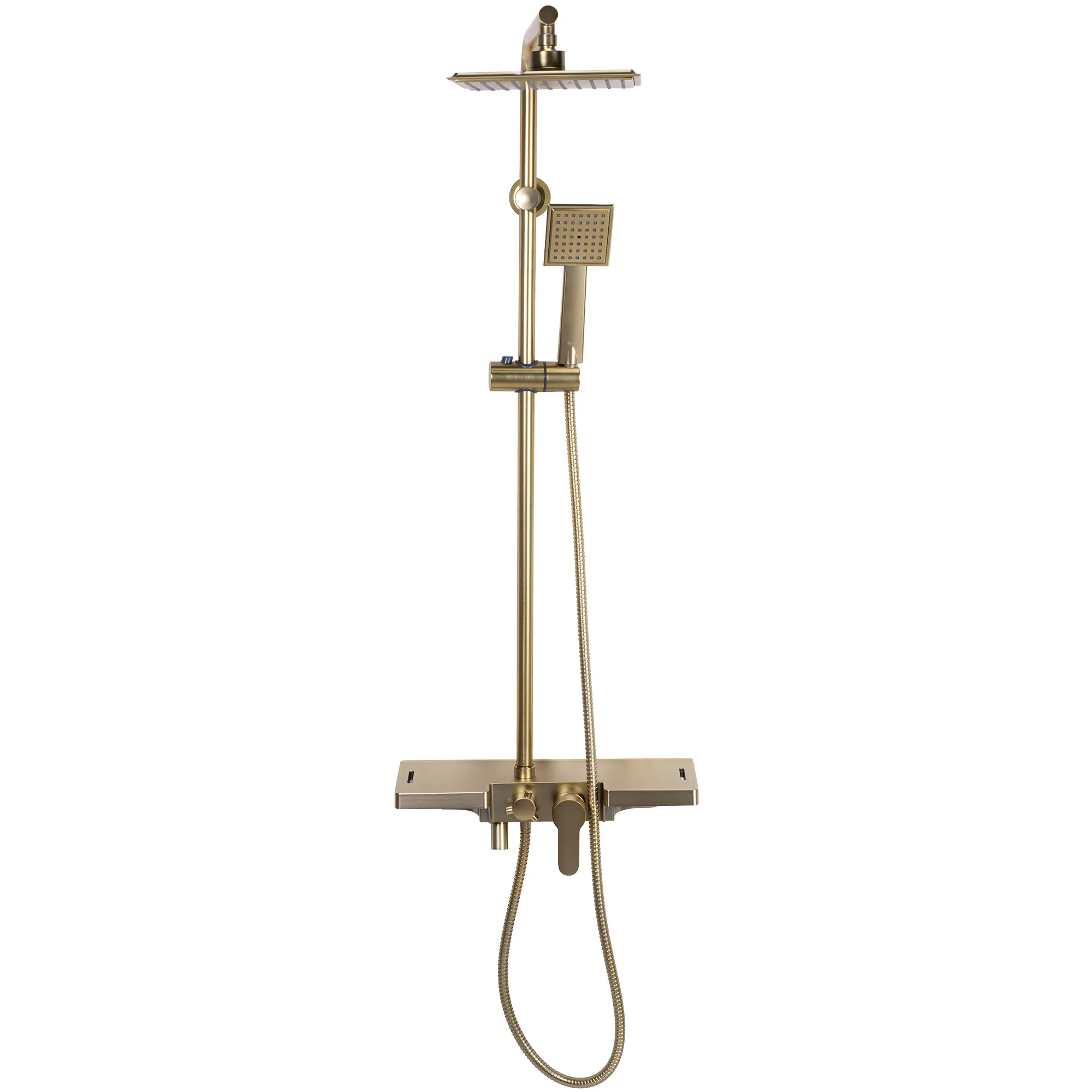 Set de duș culoare auriu periat înălțime 105 cm material alamă/ABS model Bravo Gold Brushed [2]