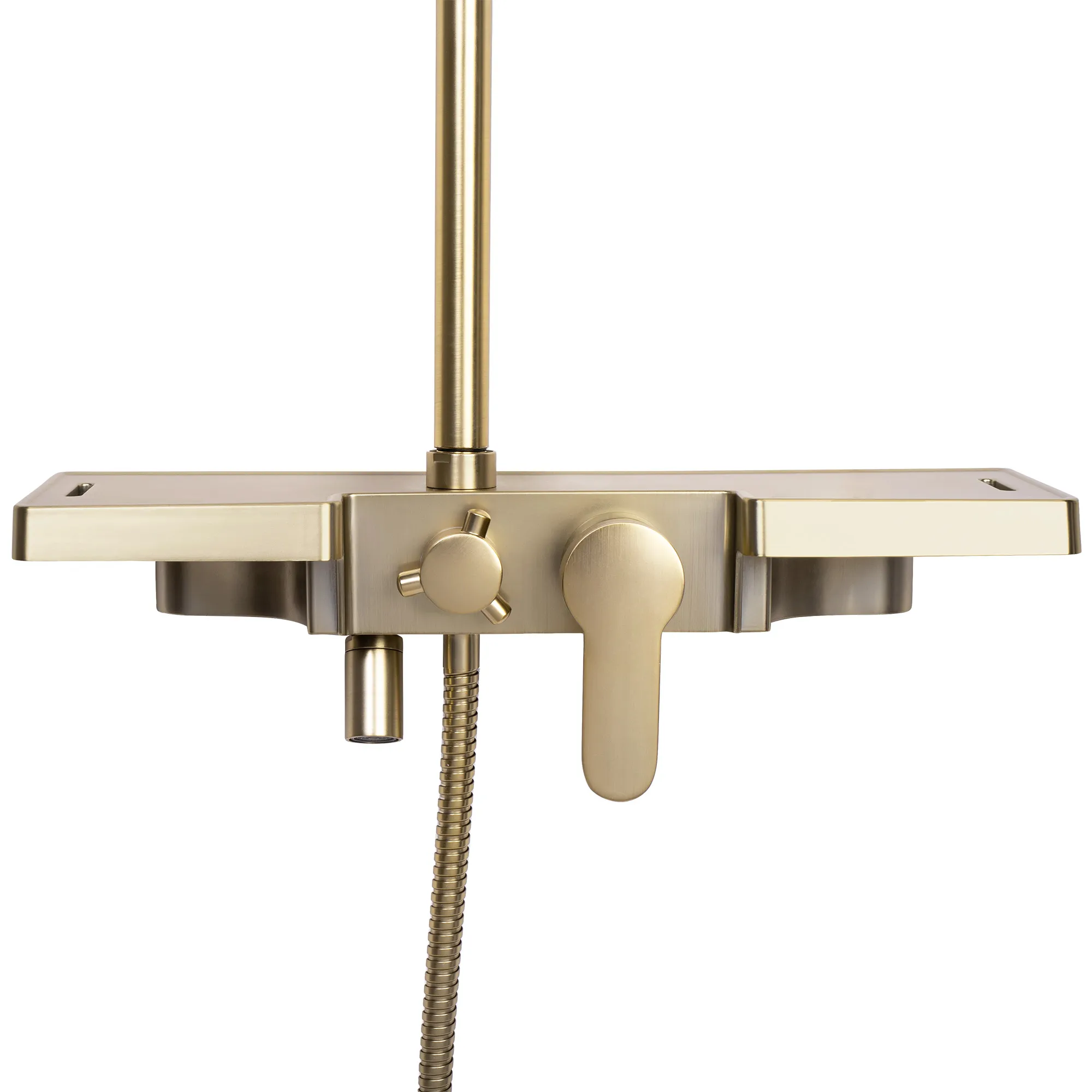 Set de duș culoare auriu periat înălțime 105 cm material alamă/ABS model Bravo Gold Brushed [6]