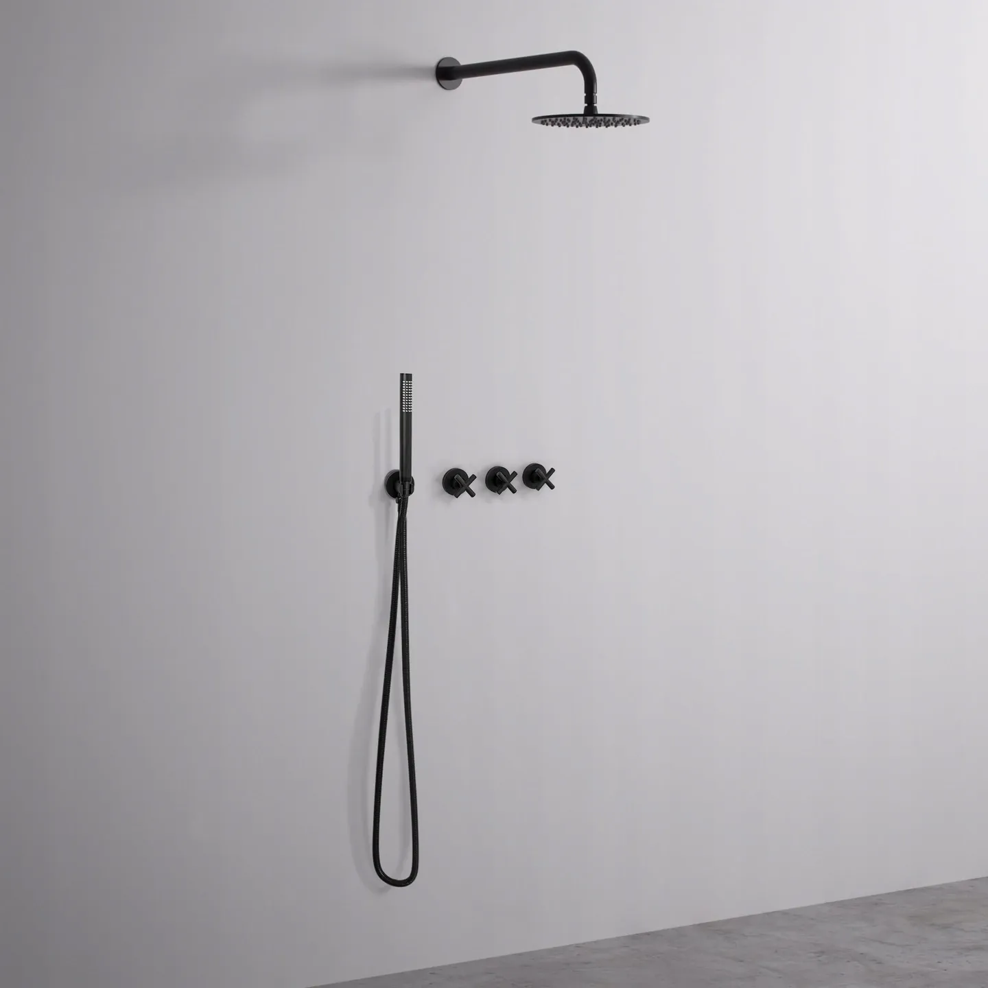Set de duș culoare neagră înălțime 7 cm material alamă model Exit Black [2]