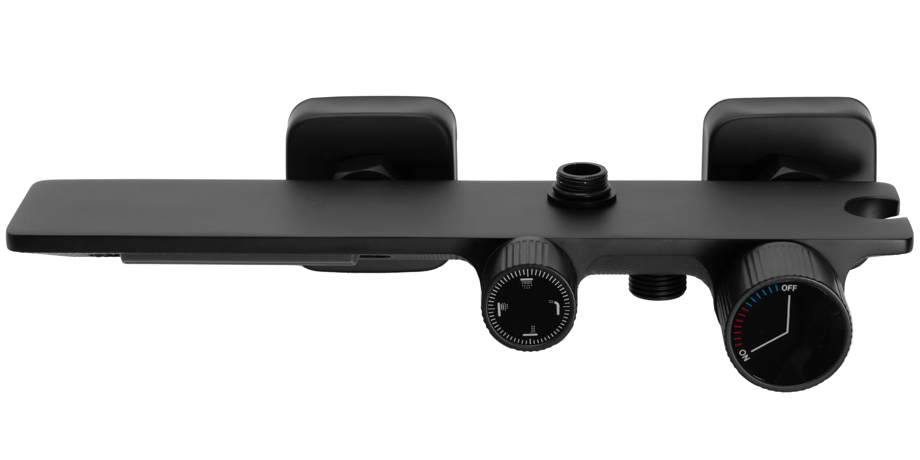 Set de duș culoare negru mat înălțime 114 cm material alamă/ABS model Helix Black Mat [6]
