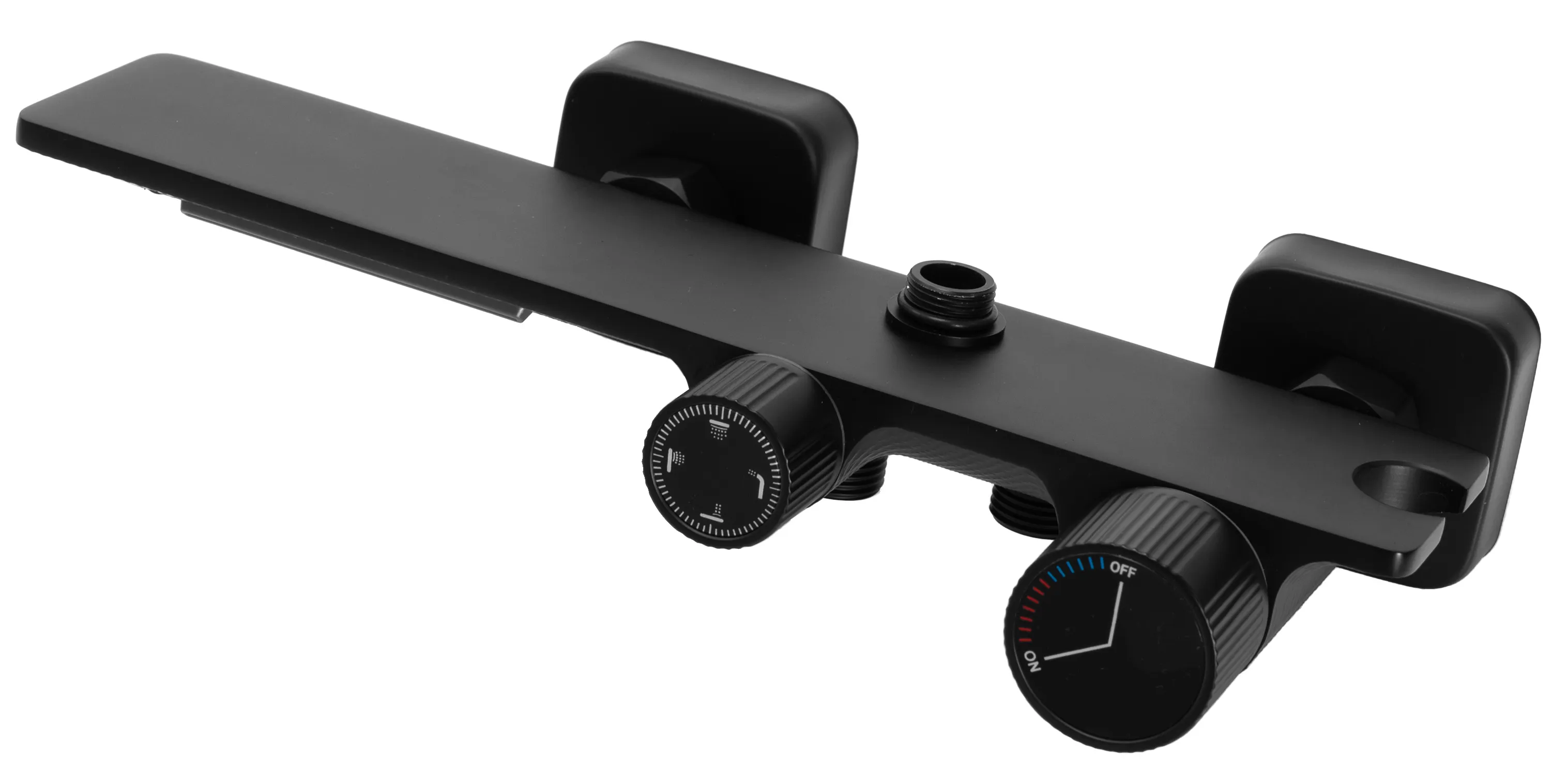Set de duș culoare negru mat înălțime 114 cm material alamă/ABS model Helix Black Mat [7]