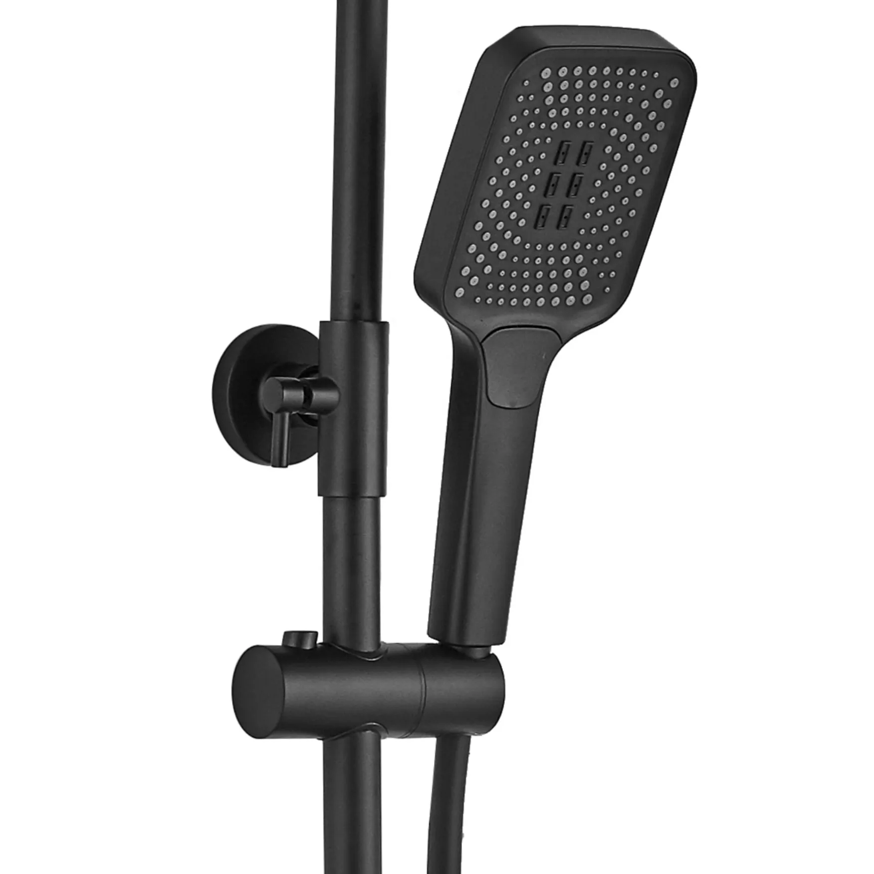 Set de duș culoare negru mat înălțime 114 cm material alamă/ABS model Helix Black Mat [3]