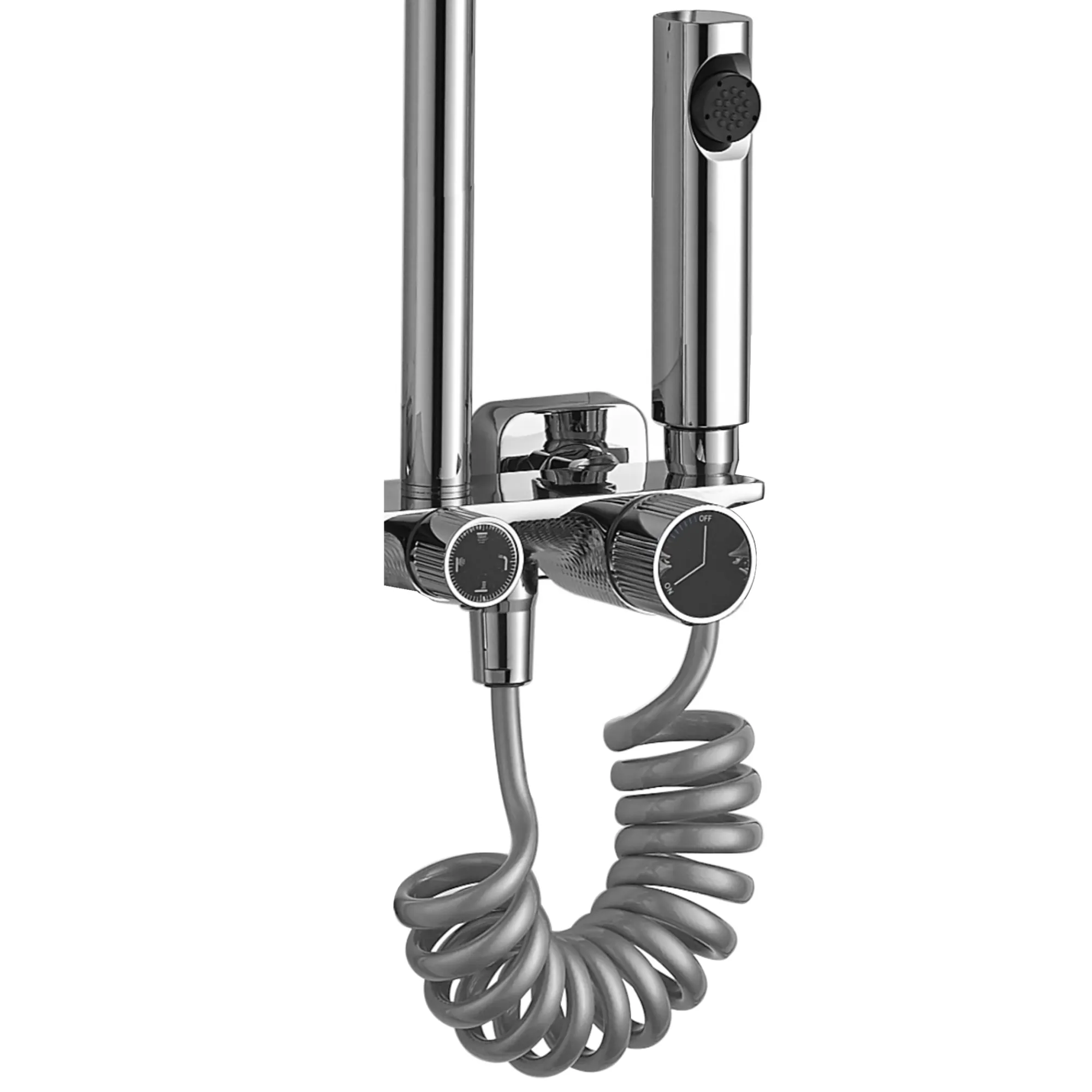 Set de duș culoare crom înălțime 114 cm material alamă/ABS model Helix Chrome [4]