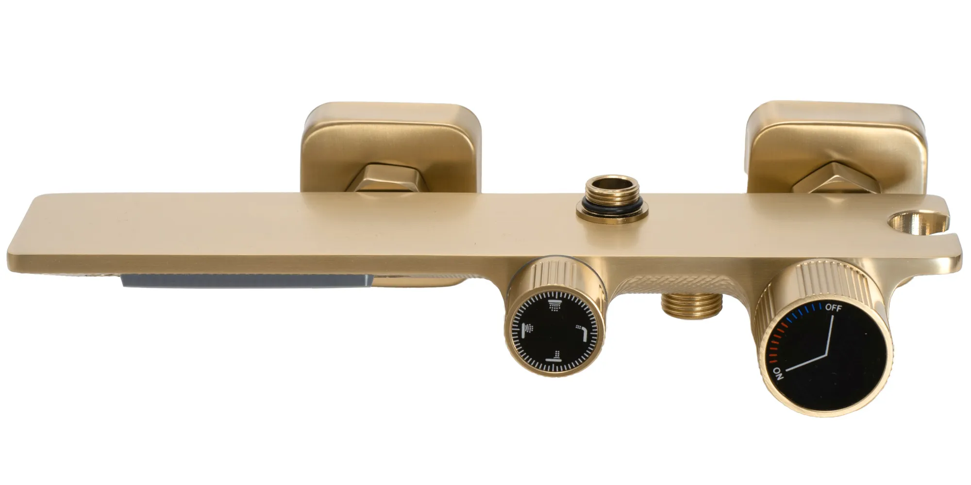 Set de duș culoare auriu periat înălțime 114 cm material alamă/ABS model Helix Gold Brushed [7]