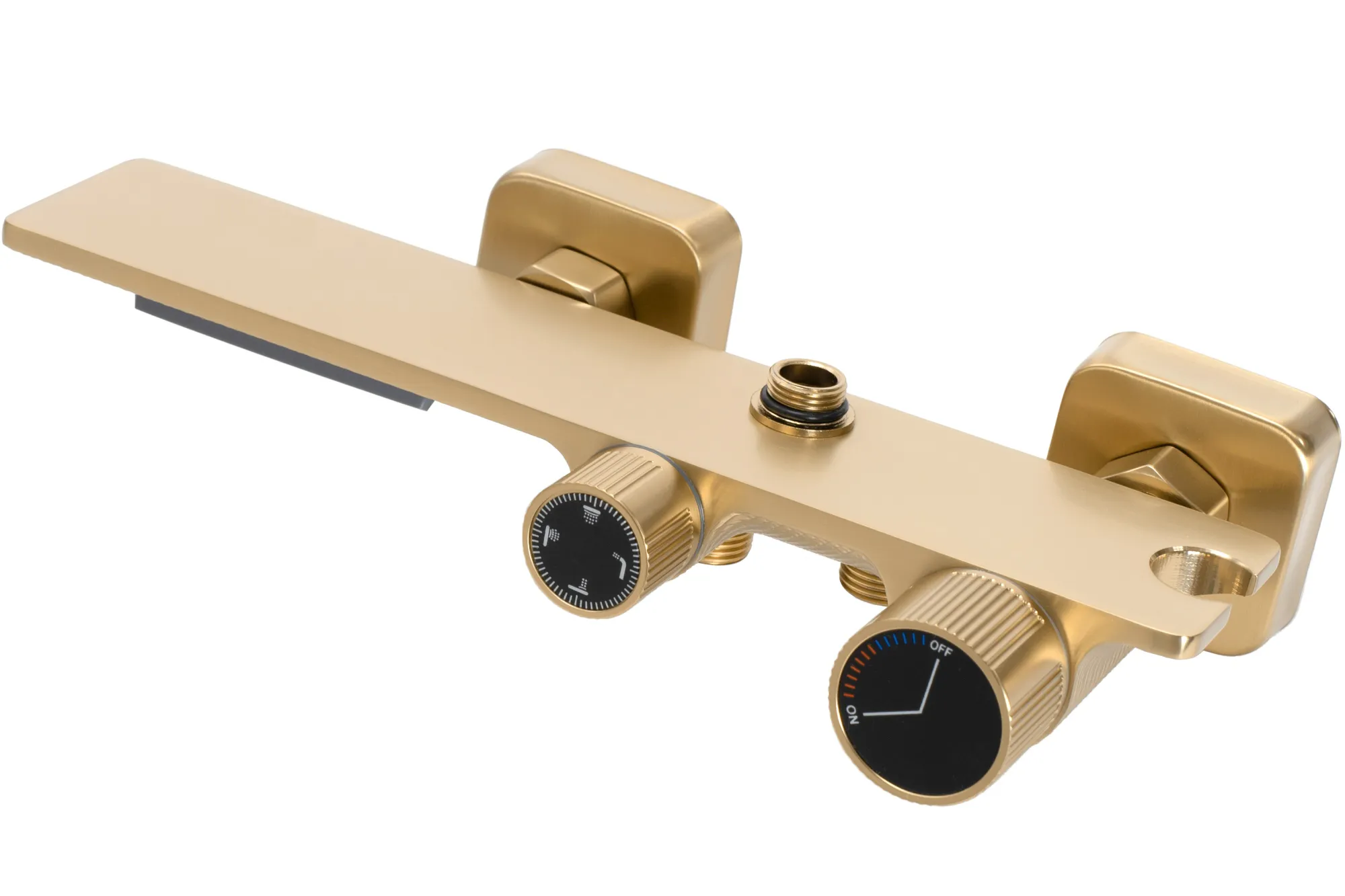 Set de duș culoare auriu periat înălțime 114 cm material alamă/ABS model Helix Gold Brushed [8]