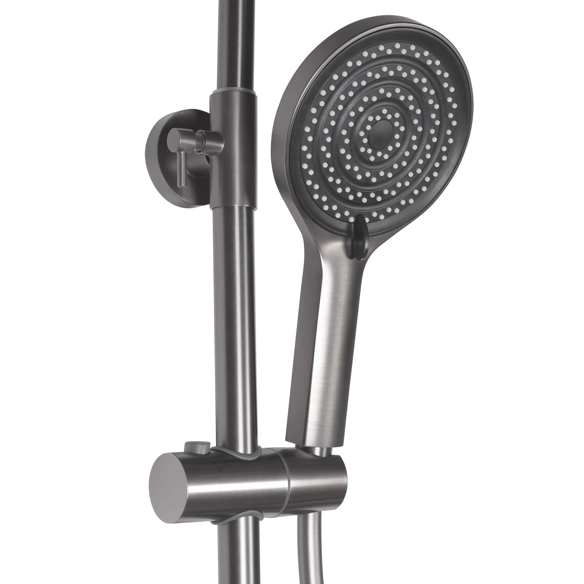 Set de duș culoare titanium înălțime 120 cm material alamă/ABS model Savio LED Titanium [7]
