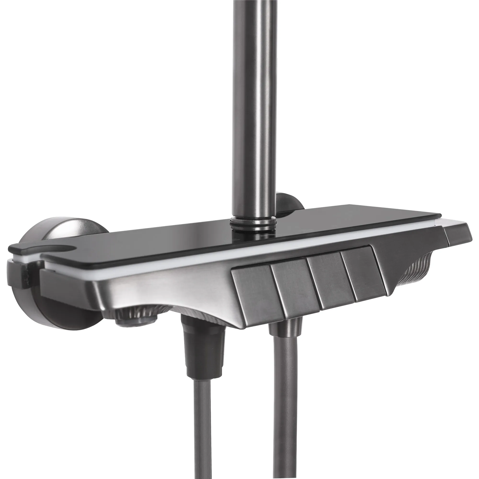 Set de duș culoare titanium înălțime 120 cm material alamă/ABS model Savio LED Titanium [3]