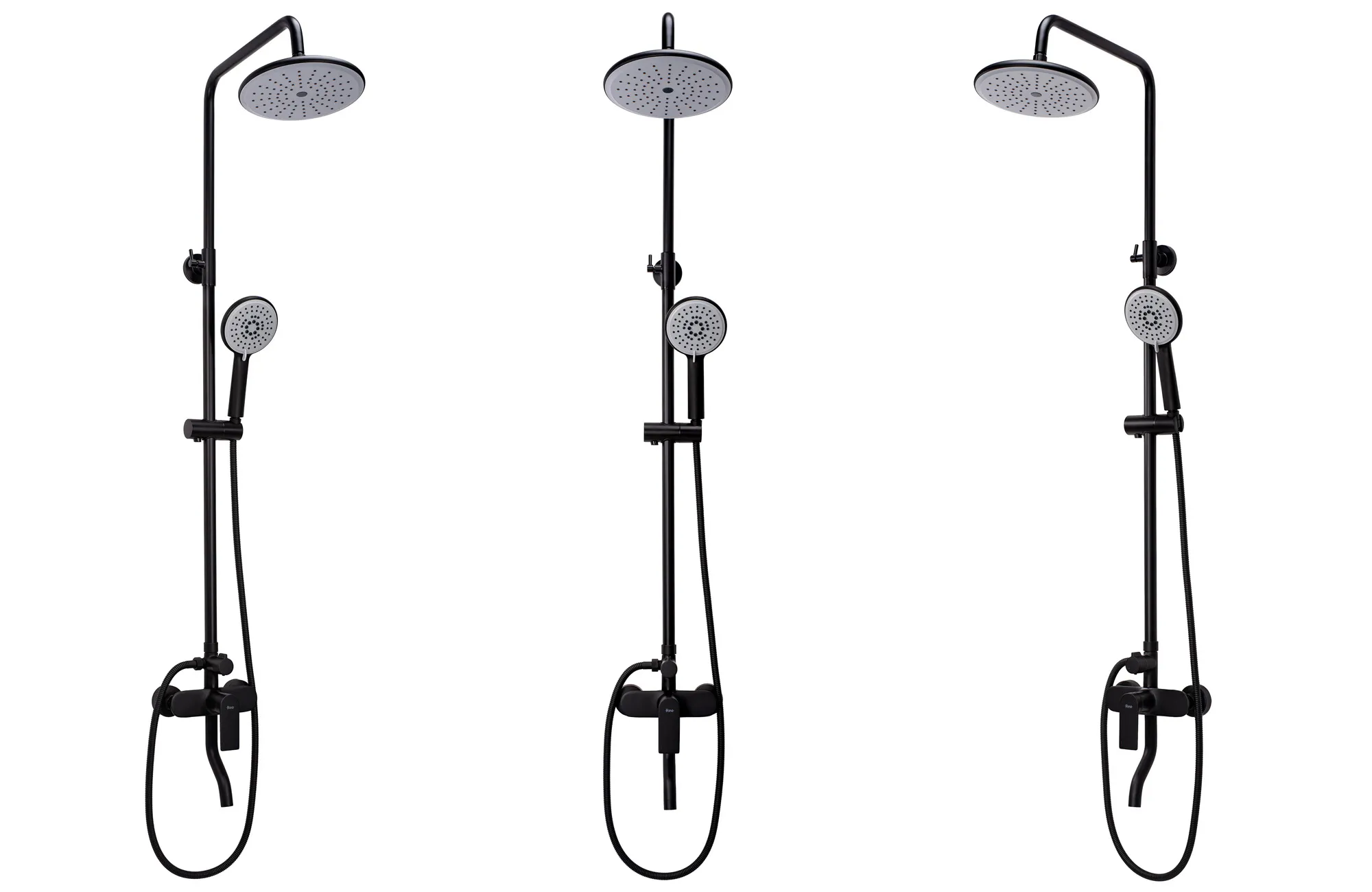 Set de duș culoare negru mat înălțime 127 cm material alamă/ABS model Verso Black Mat [9]