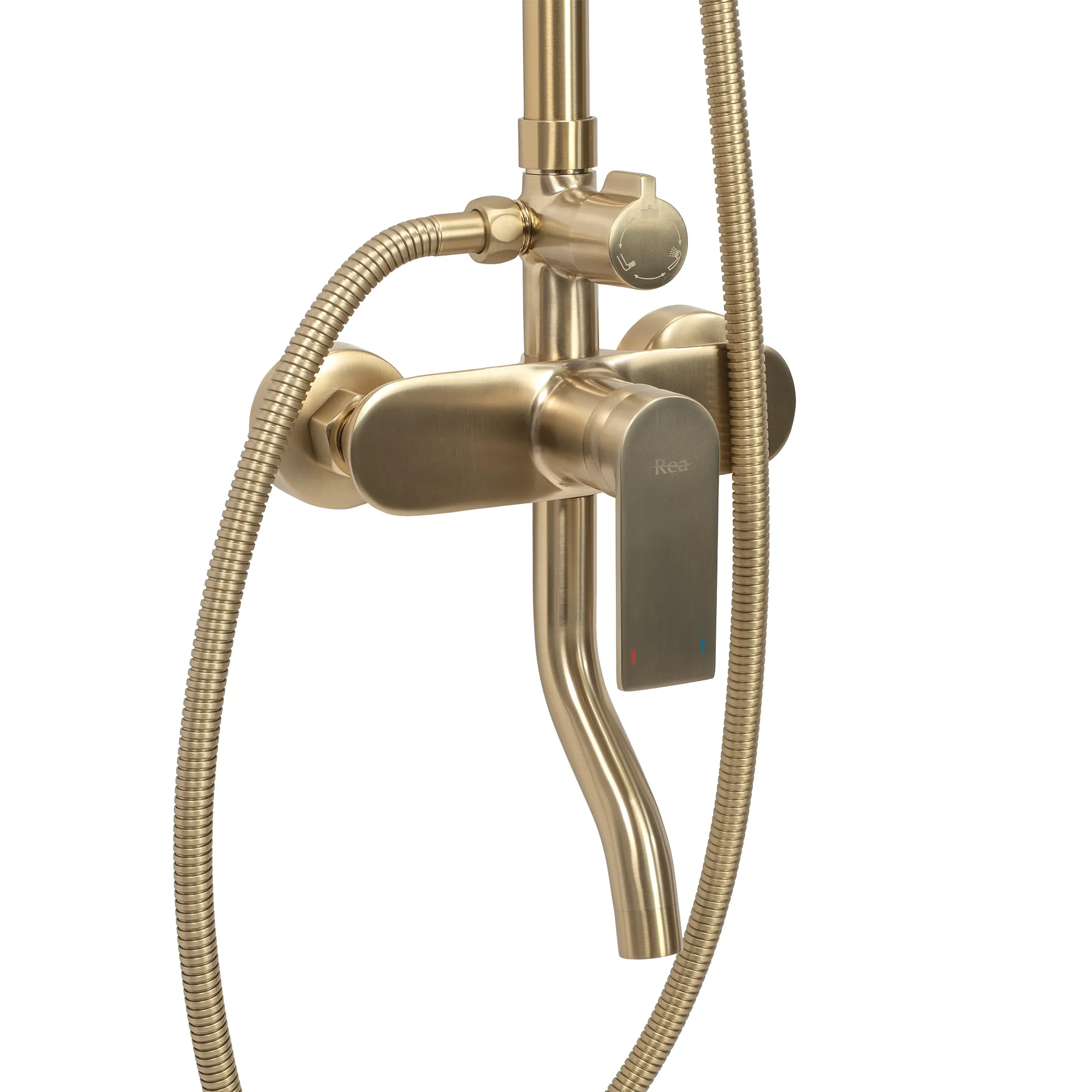 Set de duș culoare auriu periat înălțime 127 cm material alamă/ABS model Verso Gold Brushed [6]