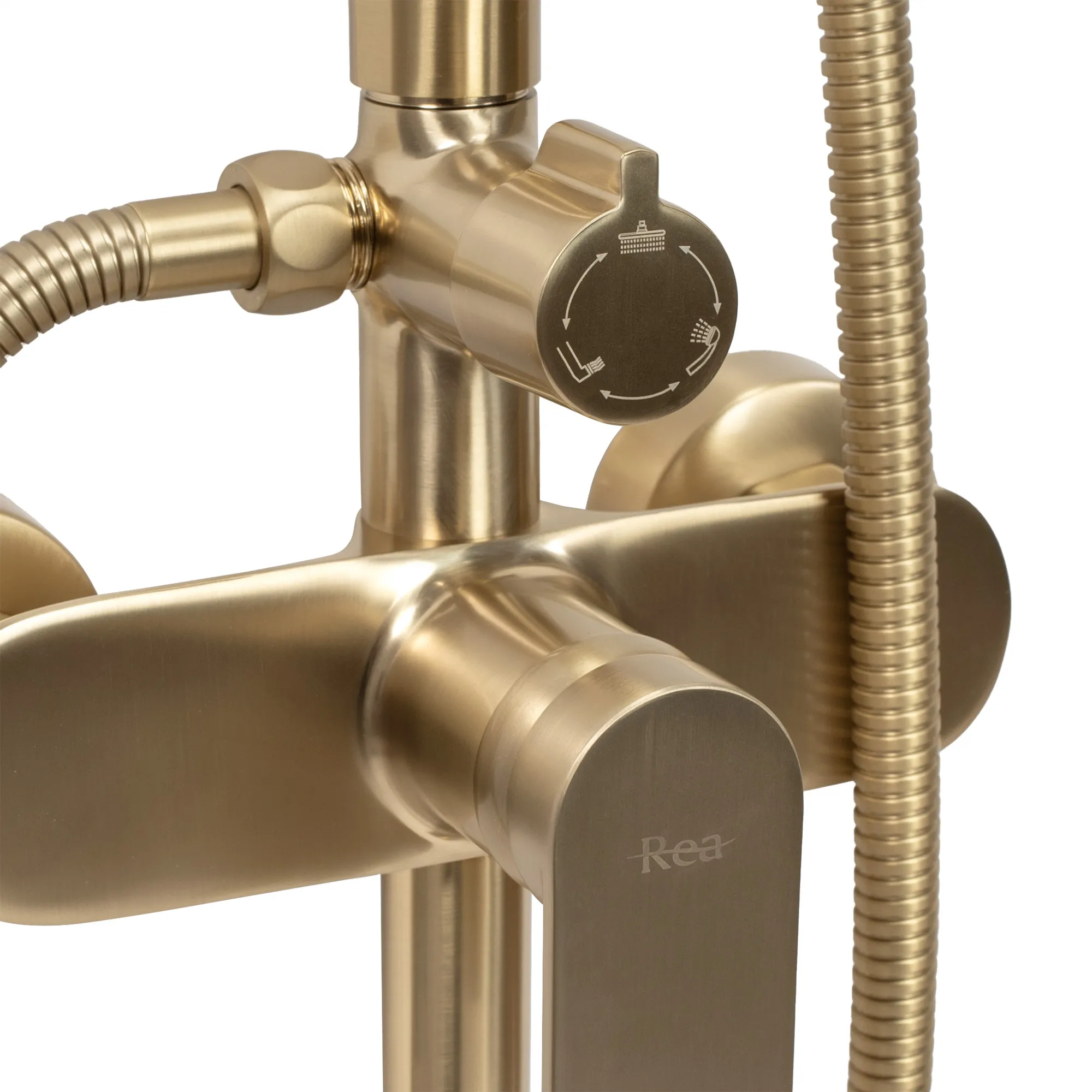 Set de duș culoare auriu periat înălțime 127 cm material alamă/ABS model Verso Gold Brushed [7]