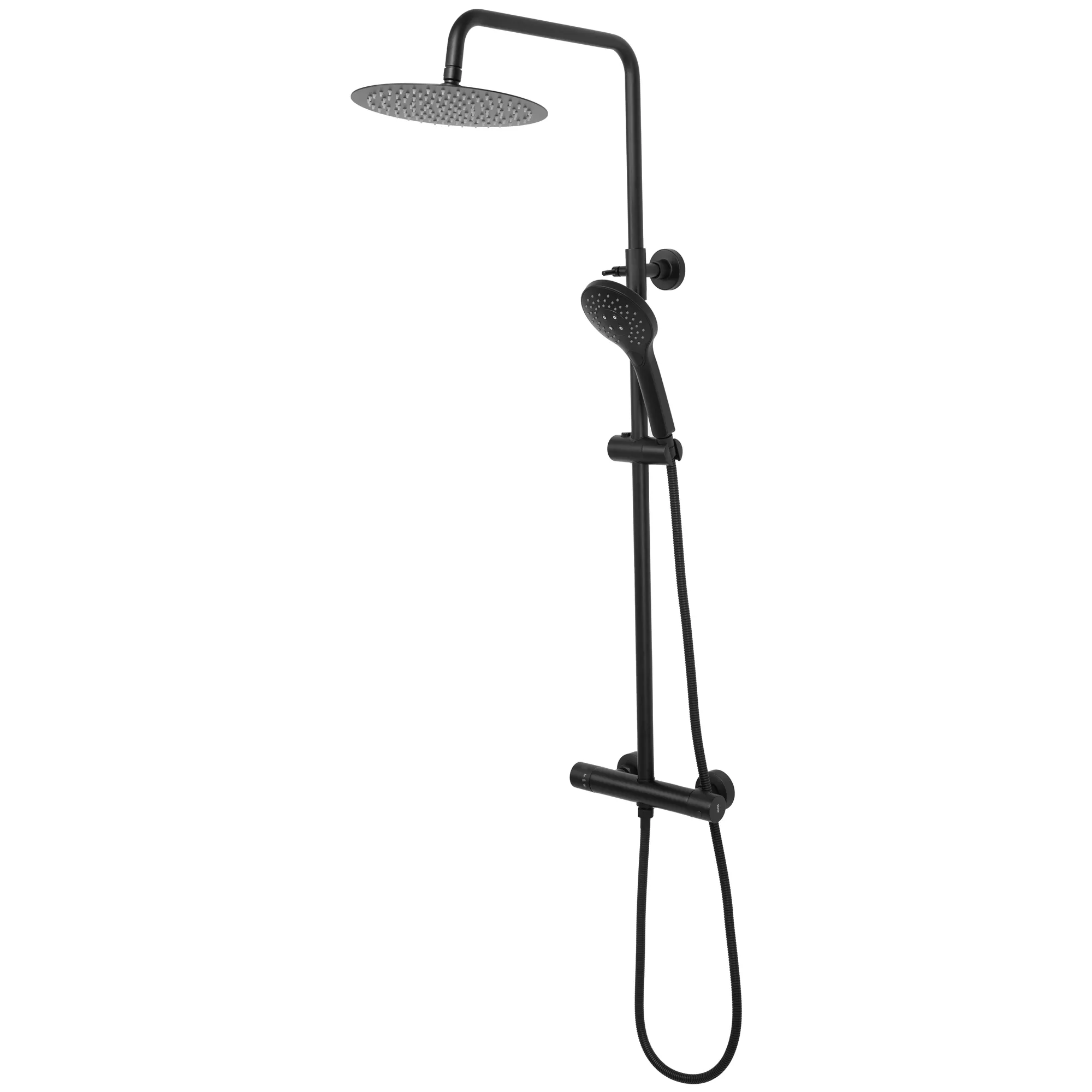 Set de duș culoare negru mat înălțime 123 cm material alamă model Vincent Black Mat [3]