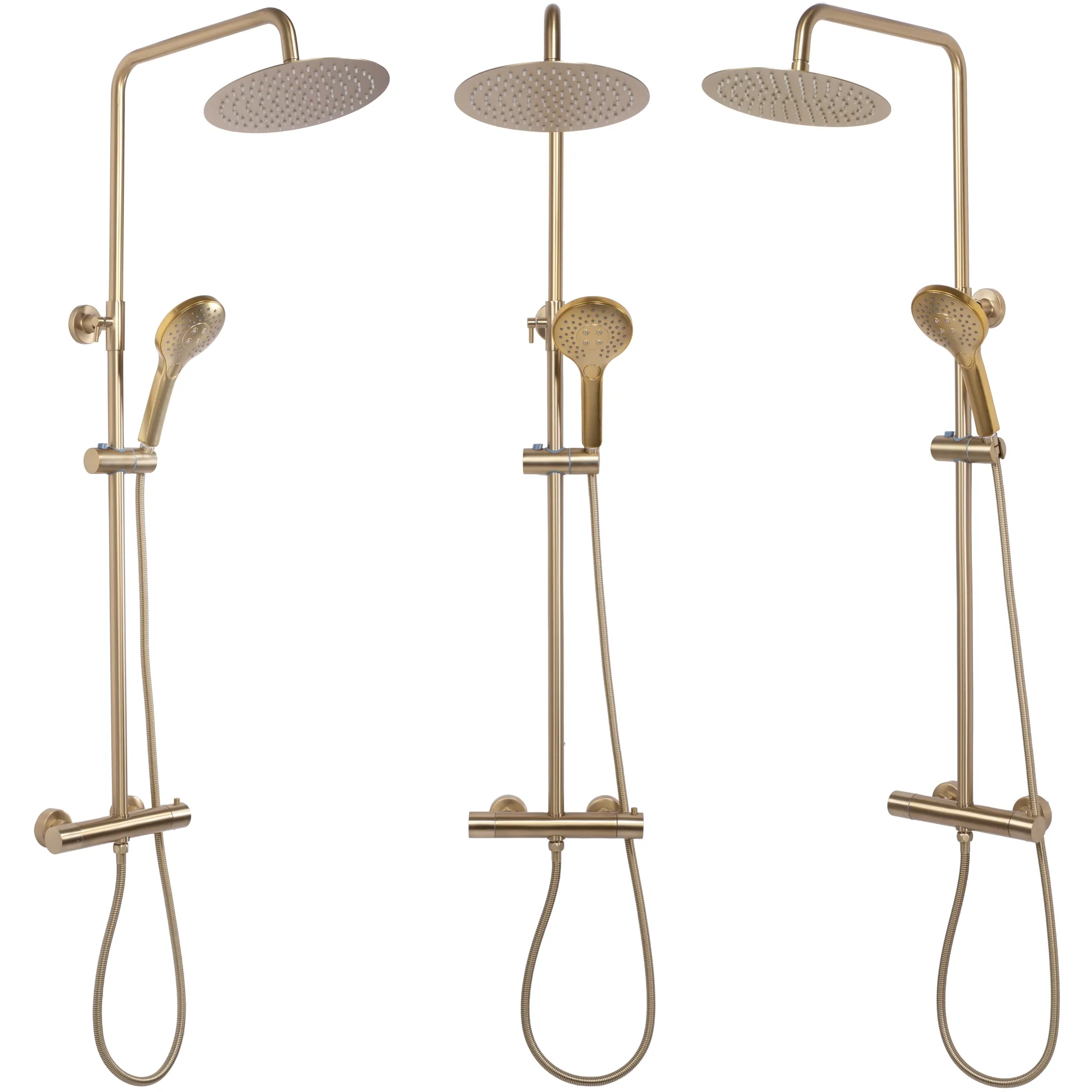 Set de duș culoare auriu periat înălțime 123 cm material alamă model Vincent Gold Brushed [4]
