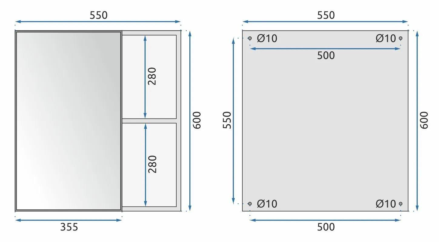 Set mobilier de baie cu lavoar și oglindă incluse lățime 60 cm culoare alb model Astor White [9]