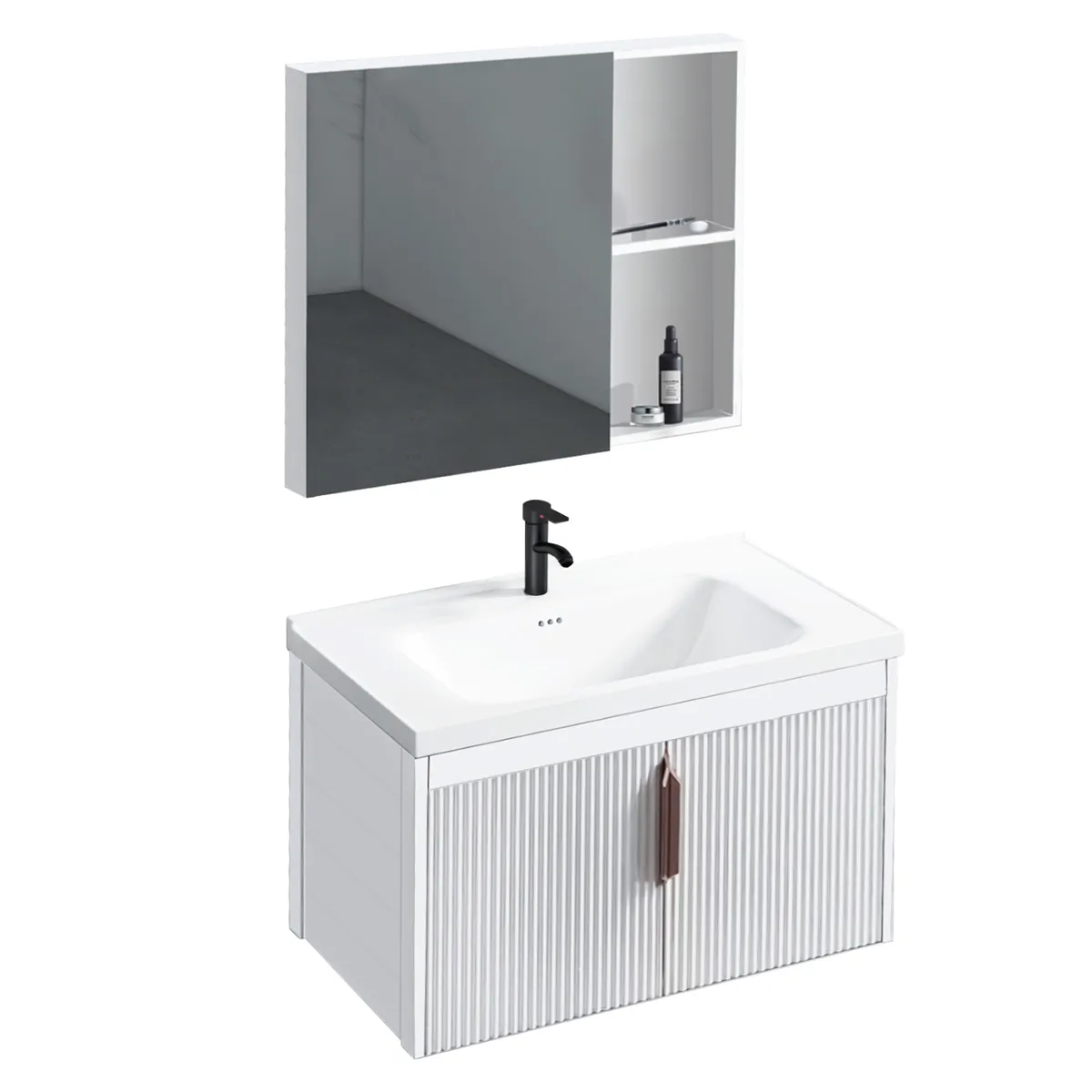 Set mobilier de baie cu lavoar și oglindă incluse lățime 60 cm culoare alb model Astor White [3]