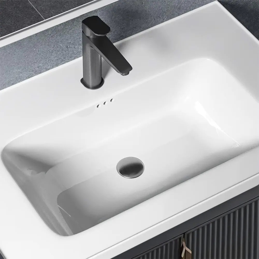 Set mobilier de baie cu lavoar și oglindă incluse lățime 60 cm culoare gri model Astor Grey [5]