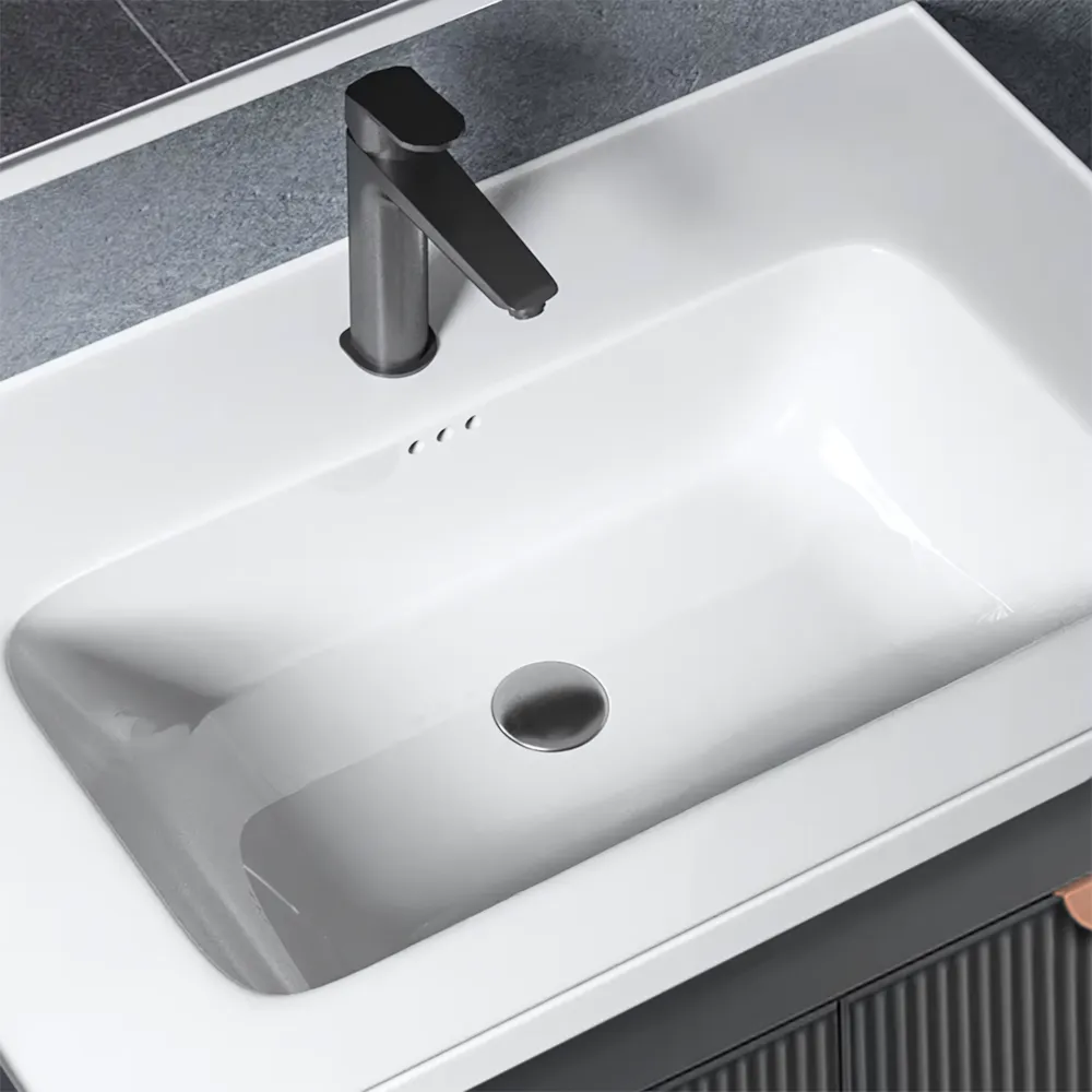 Set mobilier de baie cu lavoar și oglindă incluse lățime 60 cm culoare gri model Mario Grey [5]