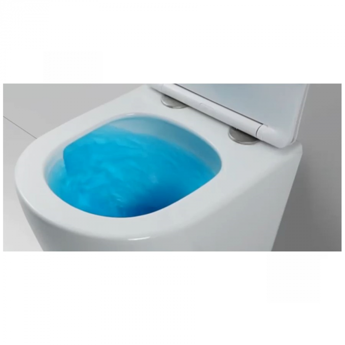 Set vas Wc și Bideu suspendabil culoare alb model Ines Tornado Rimless [9]