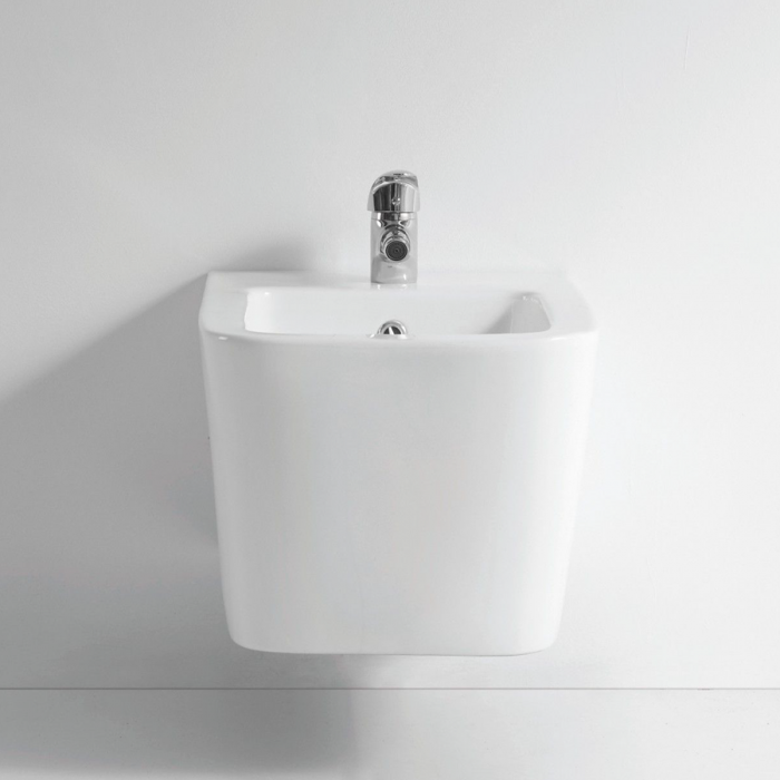 Set vas Wc și Bideu suspendabil culoare alb model Ines Tornado Rimless [12]