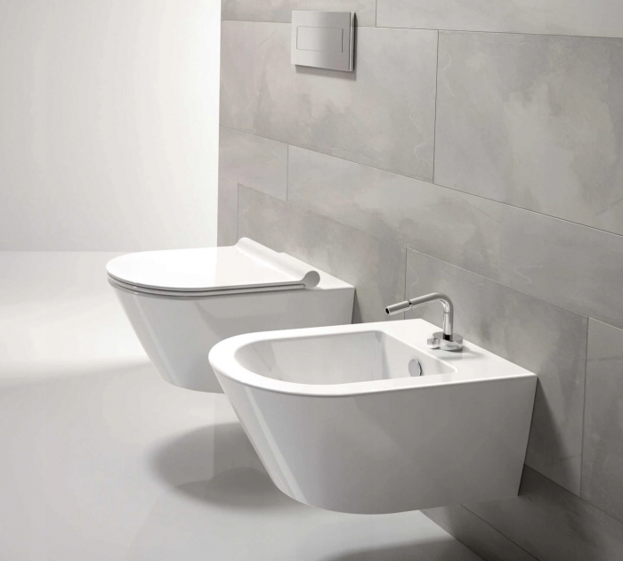 Set vas Wc + Bideu suspendabil culoare alb model Sonet White - Veldman [2]