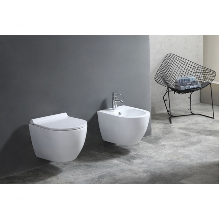 Set vas Wc + Bideu suspendabil culoare alb model Verona White - Veldman [2]