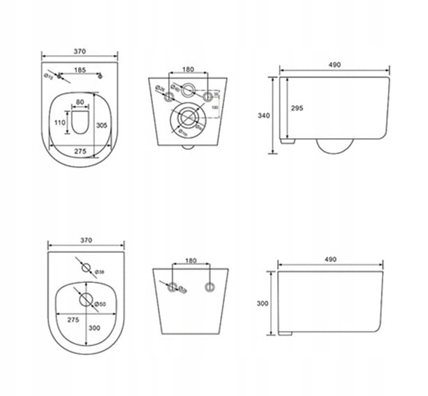 Set vas Wc + Bideu suspendabil culoare alb model Lorento White - Veldman [7]