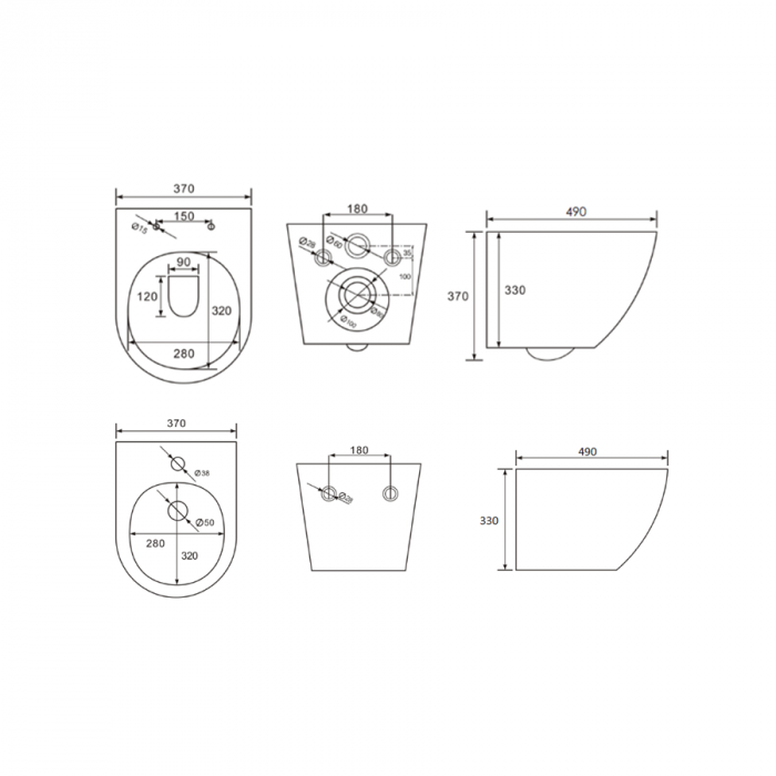 Set vas Wc + Bideu suspendabil culoare alb model Vera White - Veldman [9]