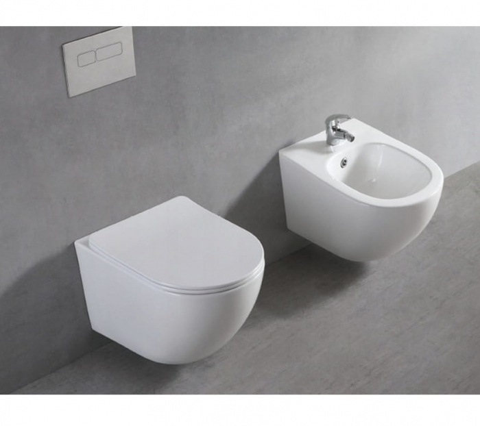 Set vas Wc + Bideu suspendabil culoare alb model Vera White - Veldman [6]