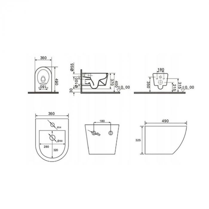 Set vas Wc + Bideu suspendabil culoare alb model Vito White - Veldman [3]