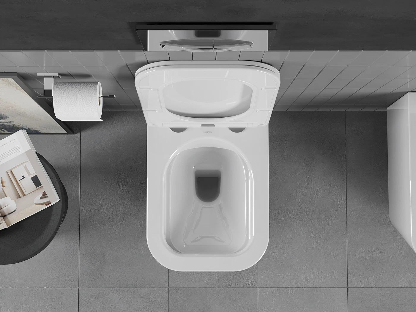 Set vas Wc și Bideu suspendabil cu capac slim cu închidere lentă culoare alb model Teo Rimless [3]