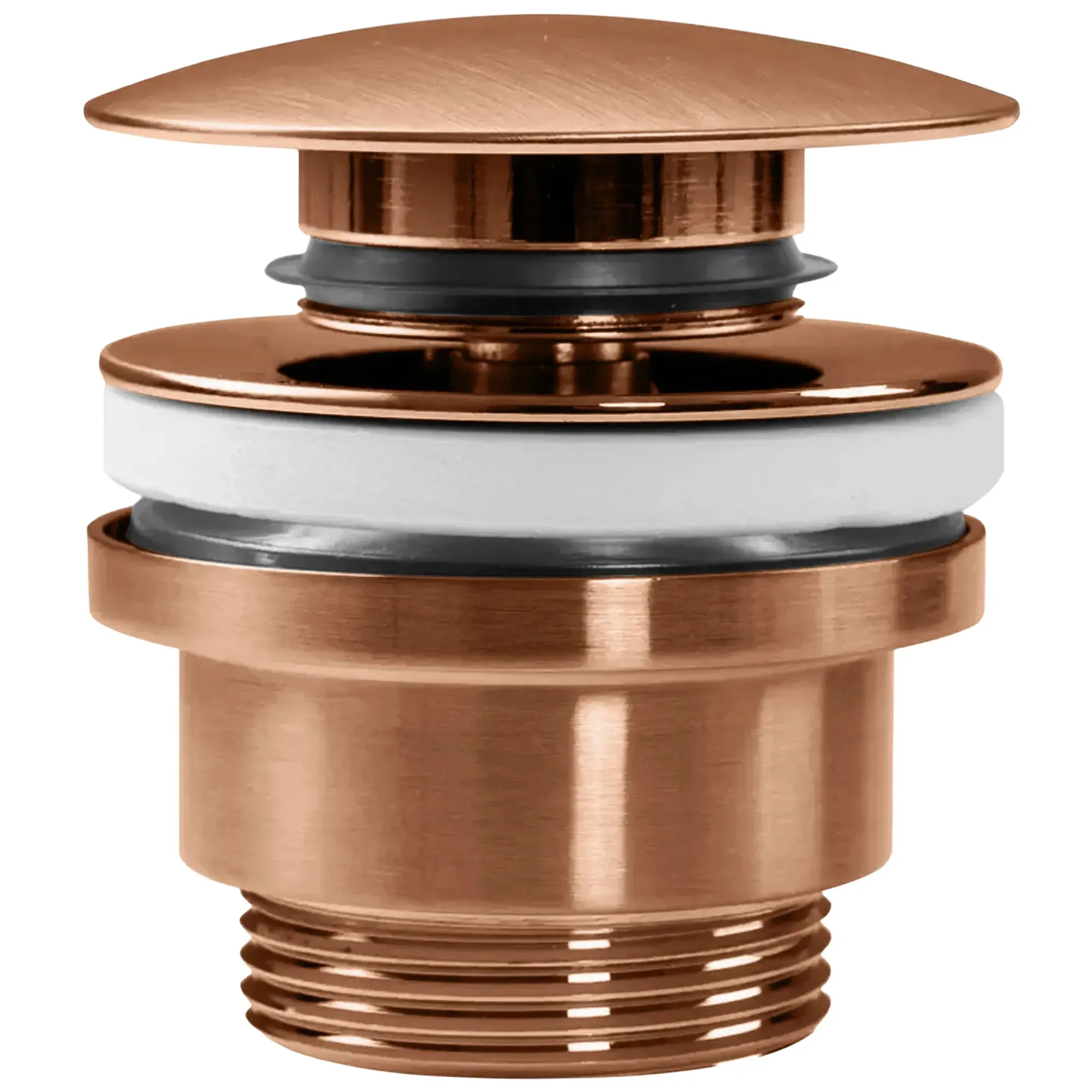 Sifon universal pentru lavoar culoare cupru periat + dop tip click-clack model Copper Brushed [4]