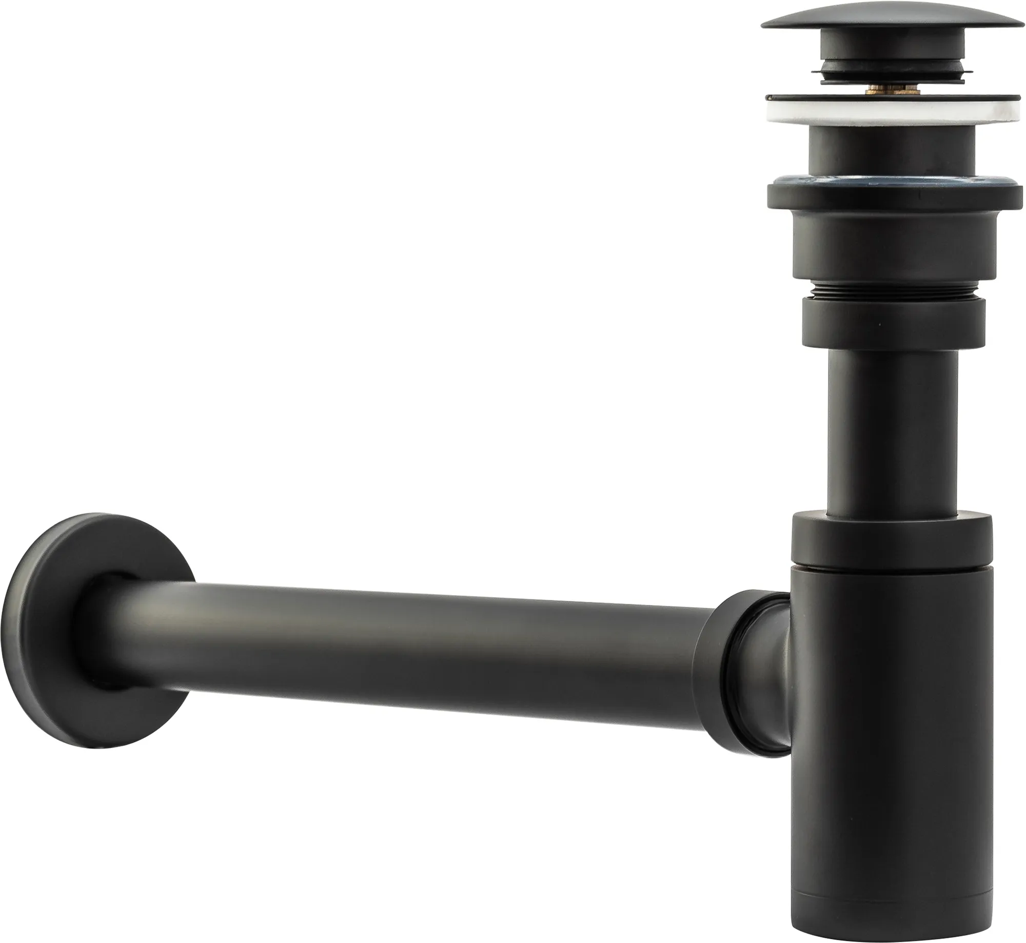 Sifon universal pentru lavoar culoare negru mat + dop tip click-clack model Black Matt [3]