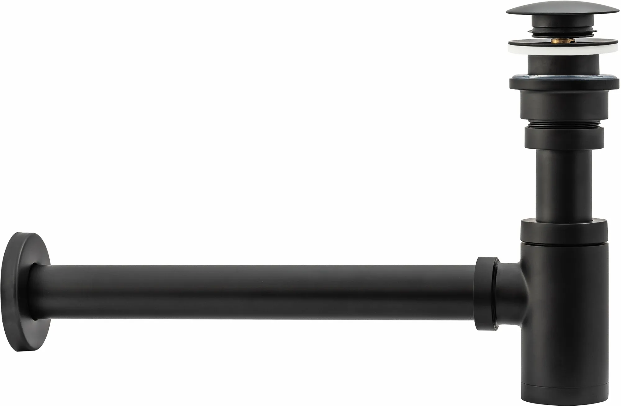 Sifon universal pentru lavoar culoare negru mat + dop tip click-clack model Black Matt [2]