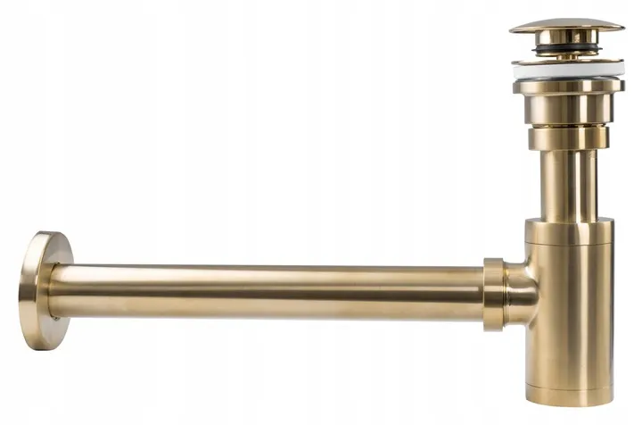 Sifon universal pentru lavoar culoare auriu periat + dop tip click-clack model Brushed Gold [2]