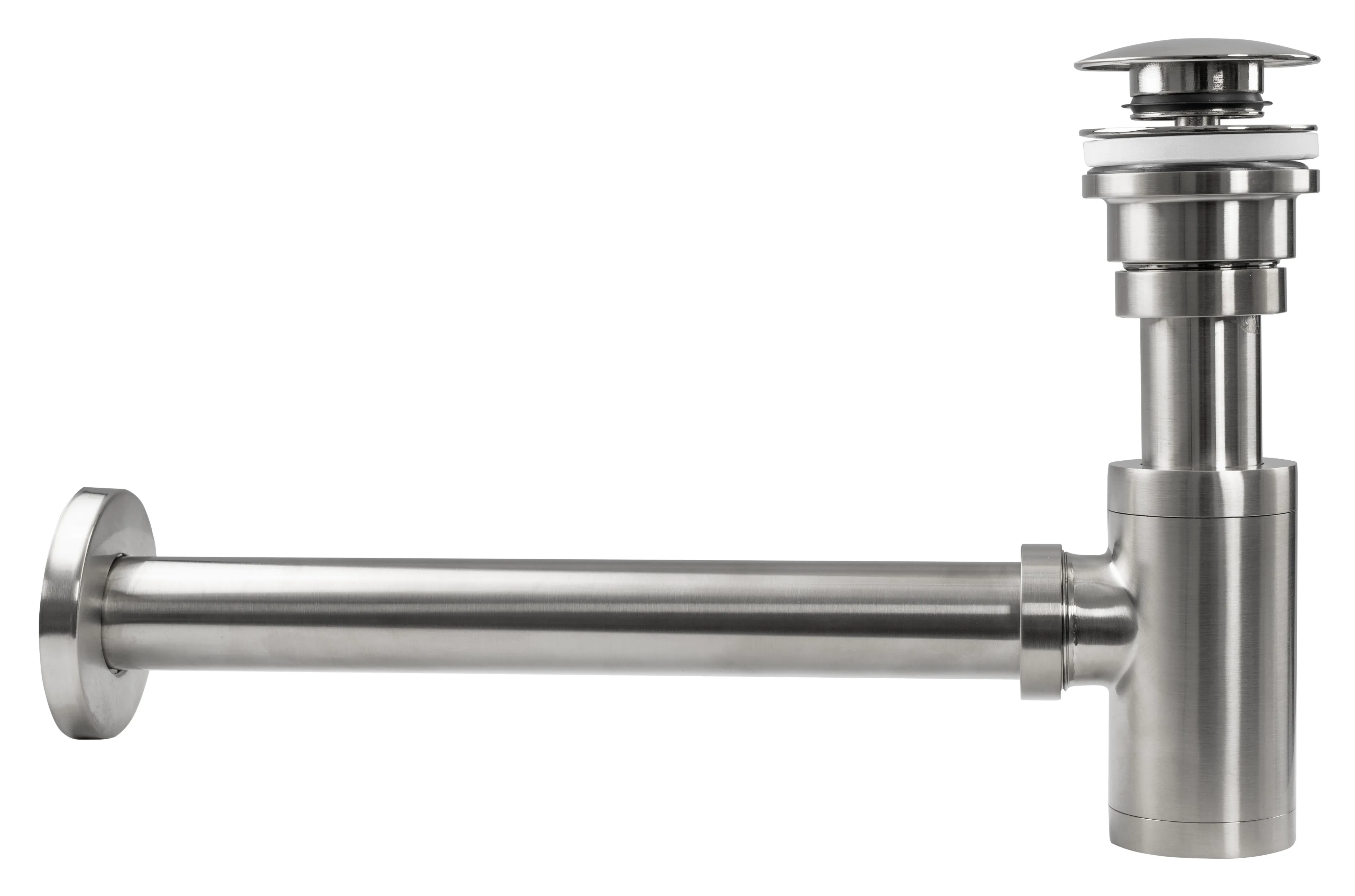 Sifon universal pentru lavoar culoare crom periat + dop tip click-clack model Brushed Chrome [3]