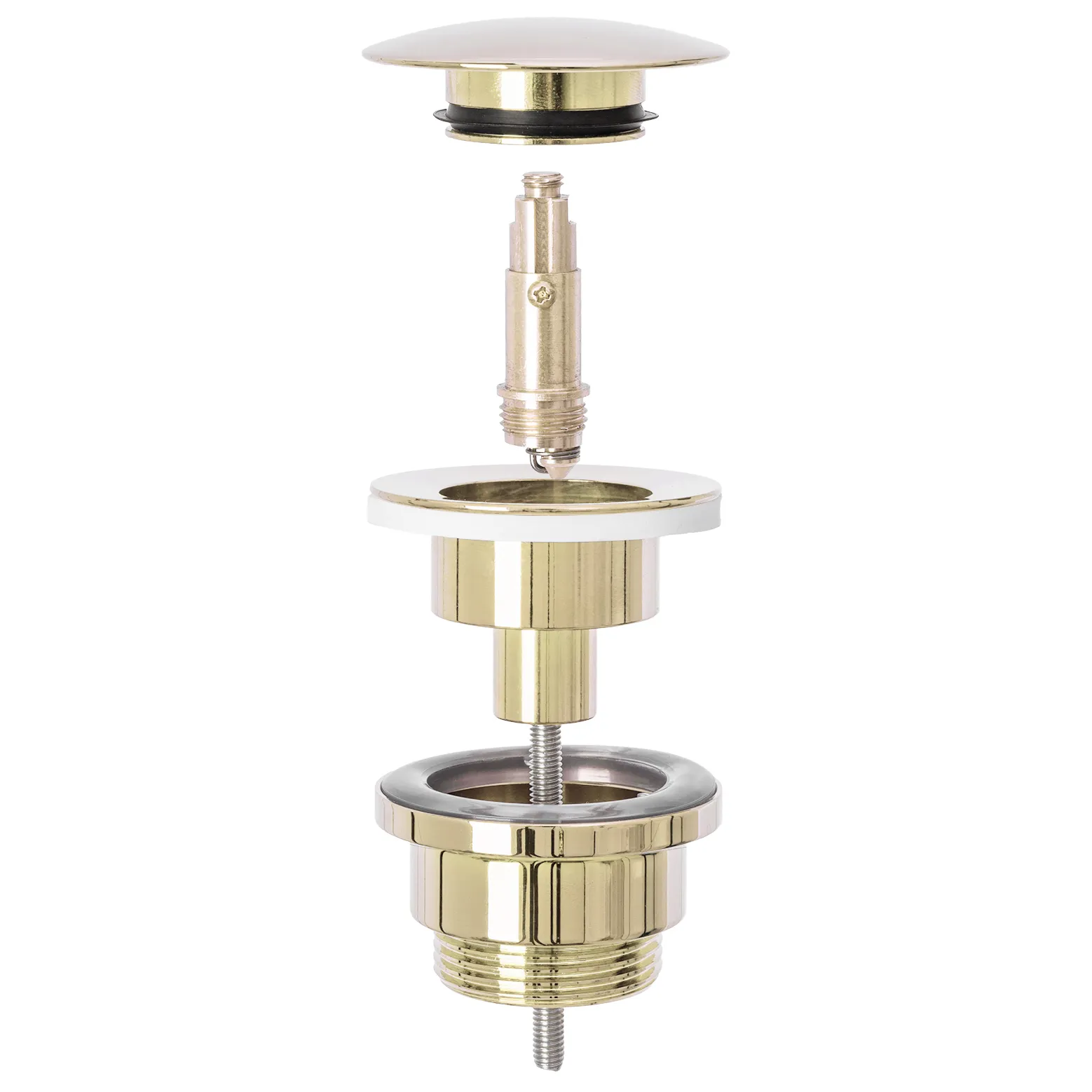 Sifon universal pentru lavoar culoare auriu lucios + dop tip click-clack model Gold [4]