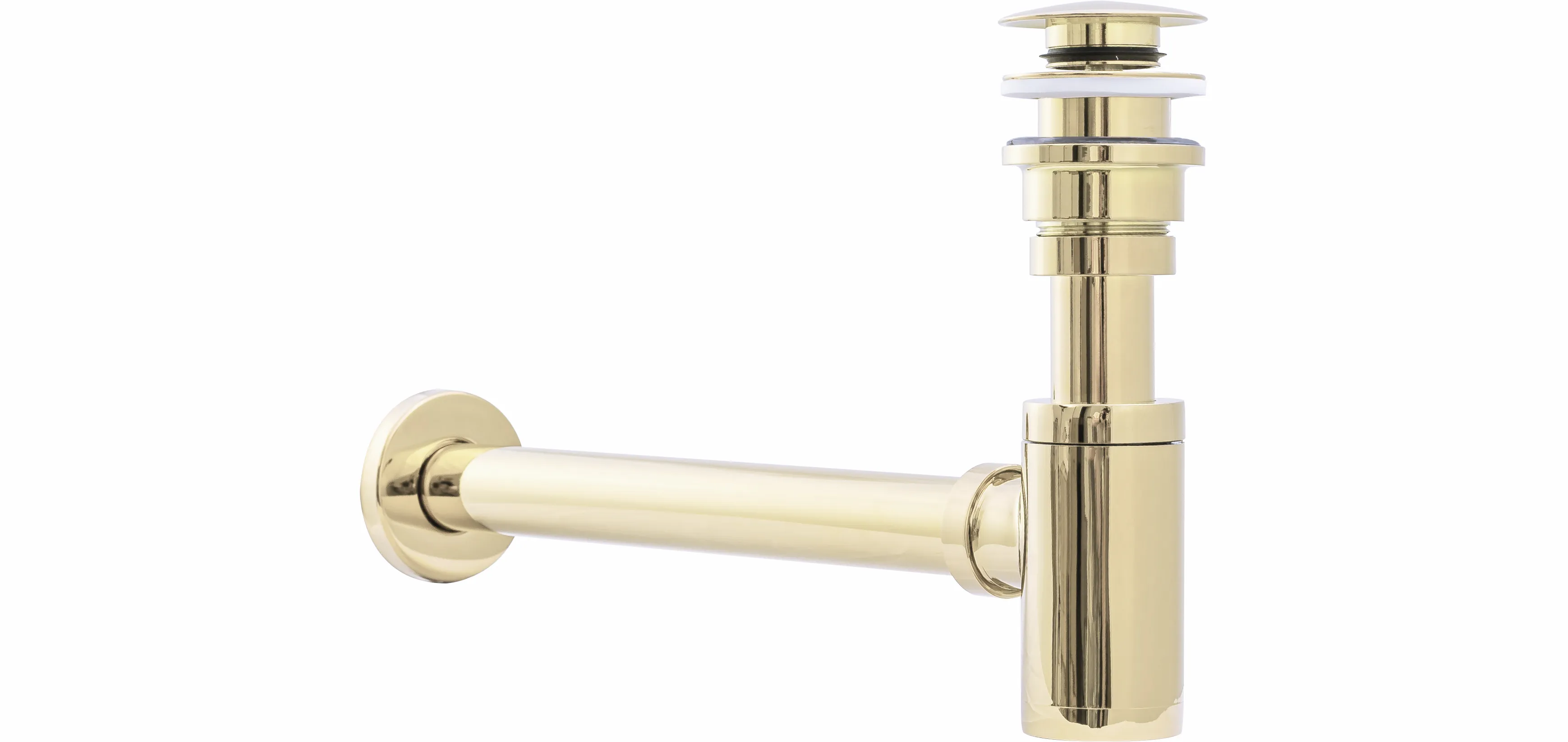 Sifon universal pentru lavoar culoare auriu lucios + dop tip click-clack model Gold [3]