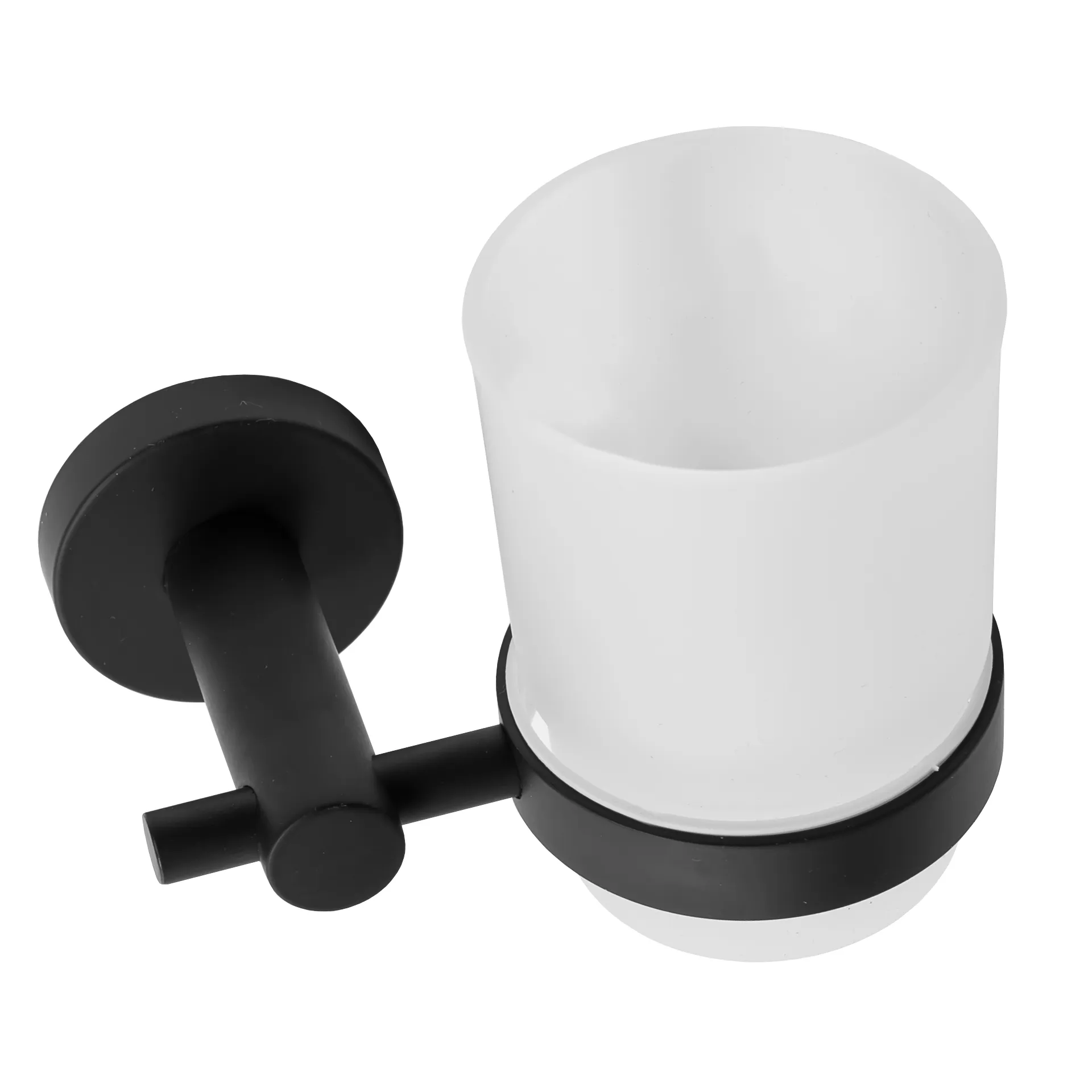 Pahar baie cu suport finisaj negru mat, model rotund 322233C Leo [3]