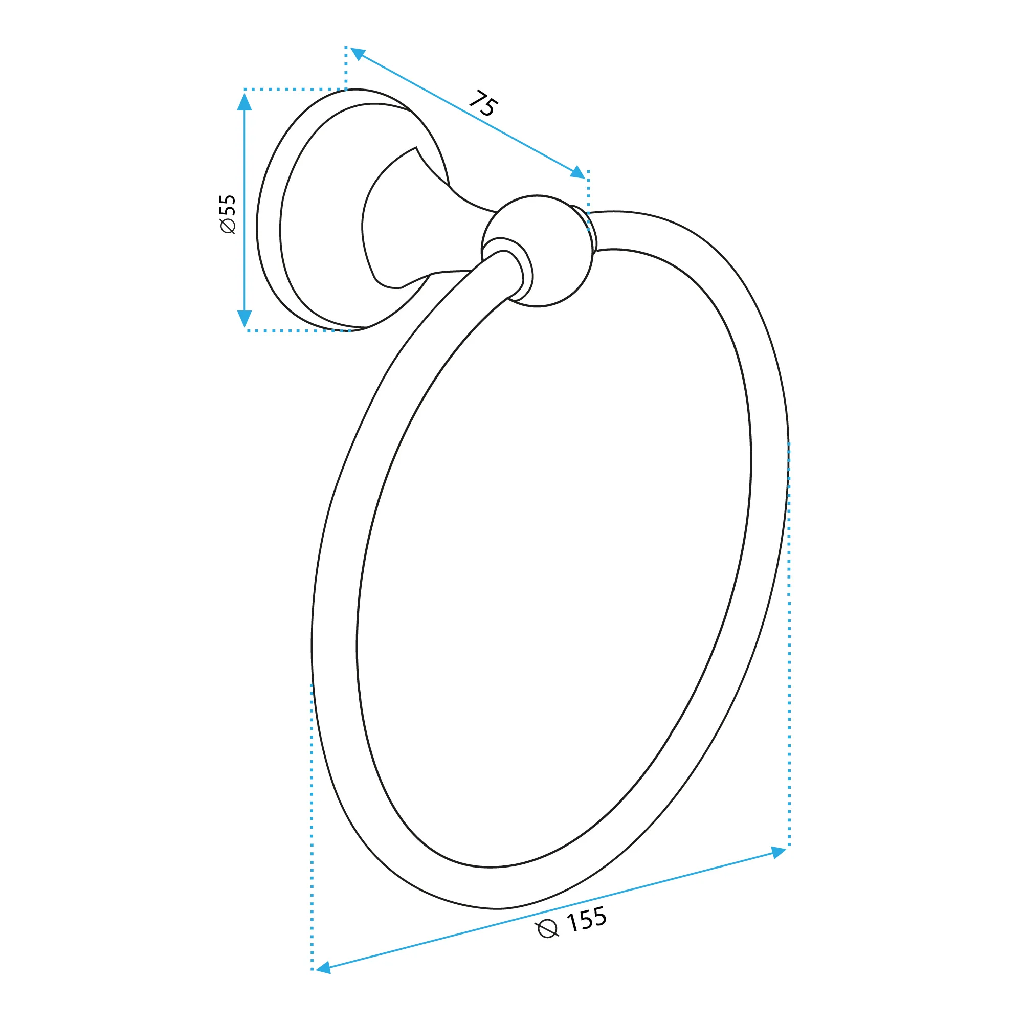 Suport prosop baie finisaj auriu model rotund 332867B Antique Bronze [6]