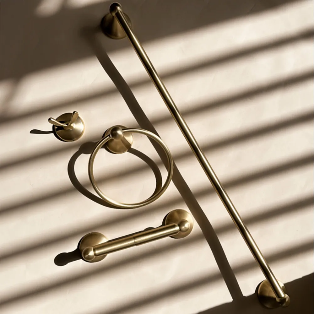 Suport prosop baie finisaj auriu periat model rotund 332870 Retro Brush Gold [5]