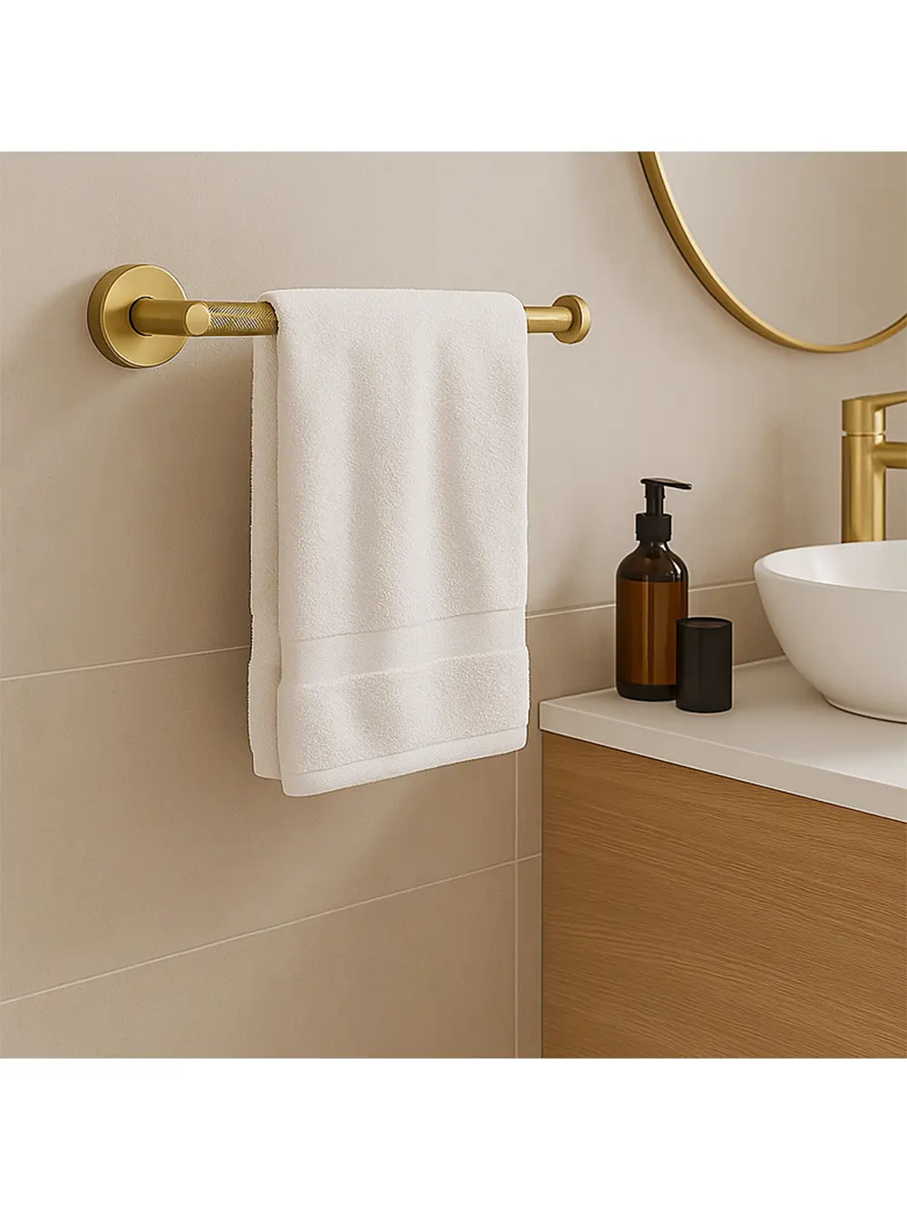 Suport prosop baie finisaj auriu periat model Brush Gold 6610A seria Modern [3]