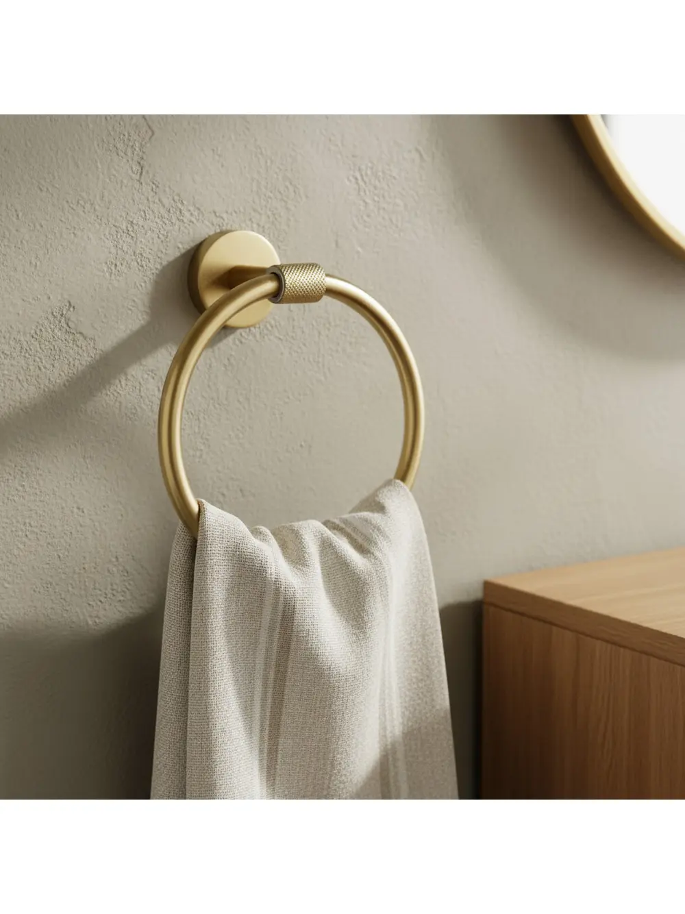 Suport prosop rotund finisaj auriu periat model Brush Gold 5710 seria Galo [2]