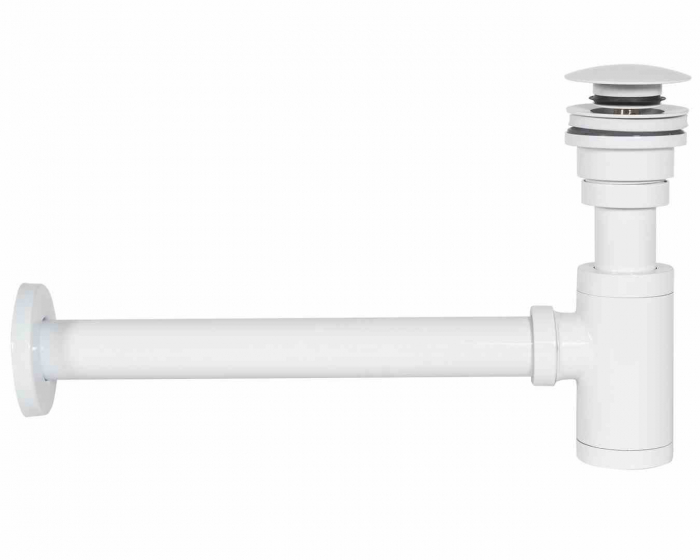 Sifon universal pentru lavoar culoare alb + dop tip click-clack model White [3]
