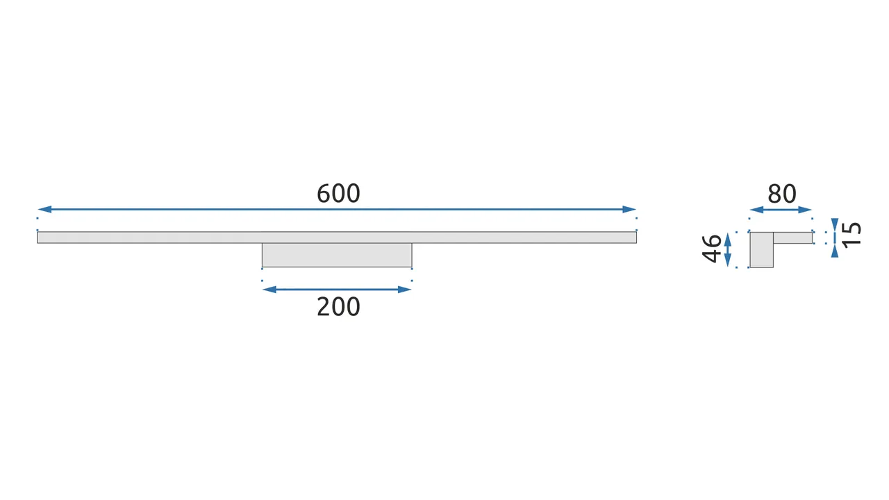Aplică de baie LED pentru oglindă culoare neagră lungime 60 cm model APP840 [8]