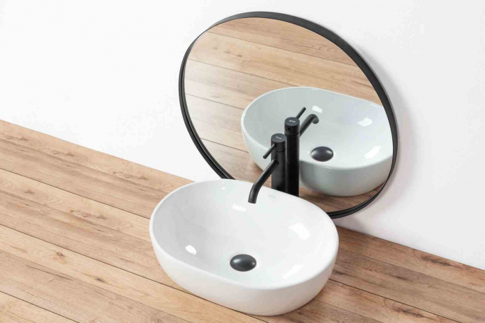 Lavoar pe blat formă semiovală lungime 38 cm culoare alb model Amelia Mini [3]