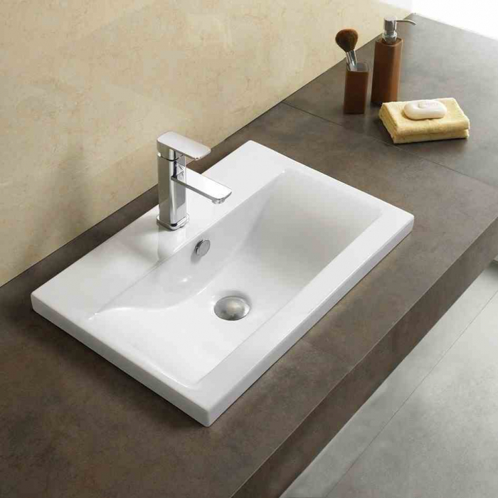 Lavoar încastrat în blat formă dreptunghiulară lungime 51.5 cm culoare alb model Amy [2]