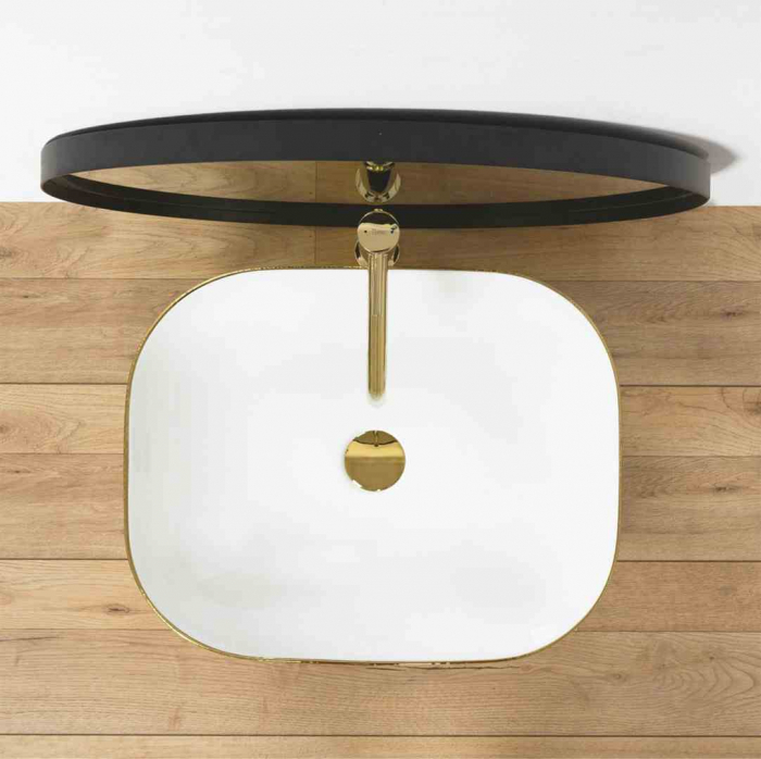 Lavoar pe blat formă dreptunghiulară lungime 51 cm culoare auriu model Floria [5]