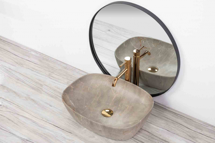 Lavoar pe blat formă semiovală lungime 51 cm culoare bej model Freja Beige [3]