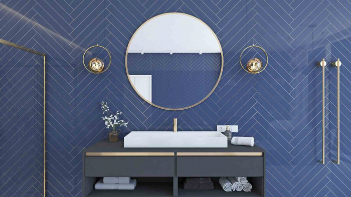 Lavoar pe blat formă dreptunghiulară lungime 100 cm culoare alb model Goya [4]